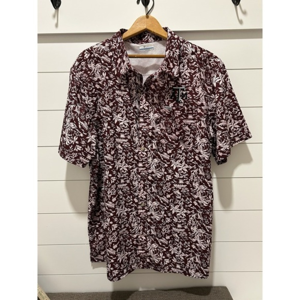 PFG Short Sleeve TX A&M Shirt AOP Big & Tal Omni Shade Tech Gorpcore Fishing